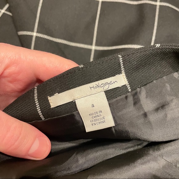 SOLD Halogen Black & White Checker A Line Skirt - Picture 4 of 7